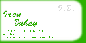 iren duhay business card