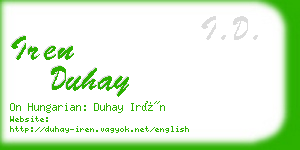 iren duhay business card